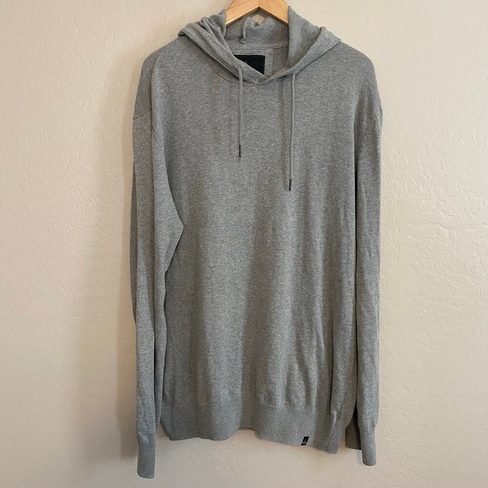 PrAna Mens Size XXL Pullover Hoodie Sweater Sweatshirt Hooded Gray Grey Organic